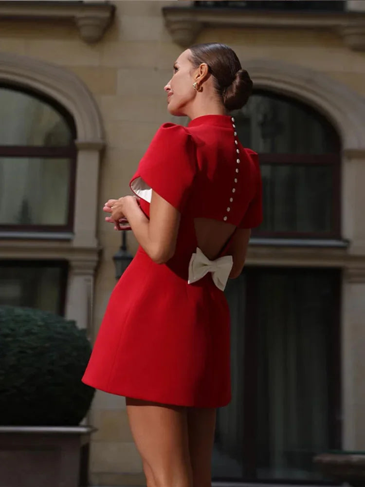 Chic elegant red mini dress