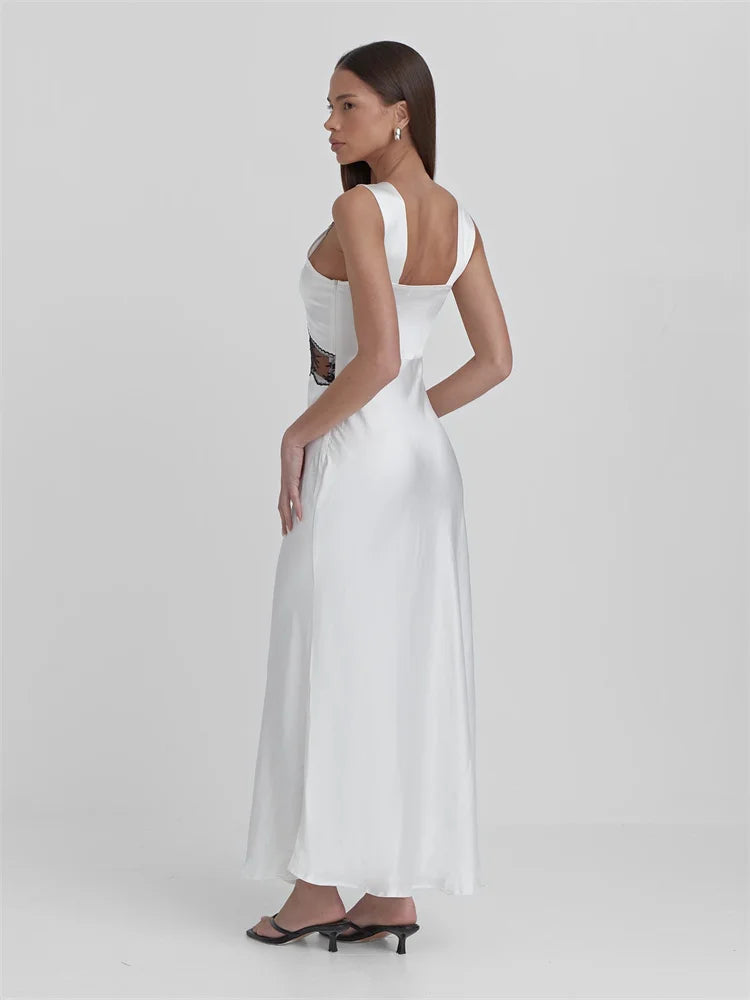 Elegant backless hollow out dress