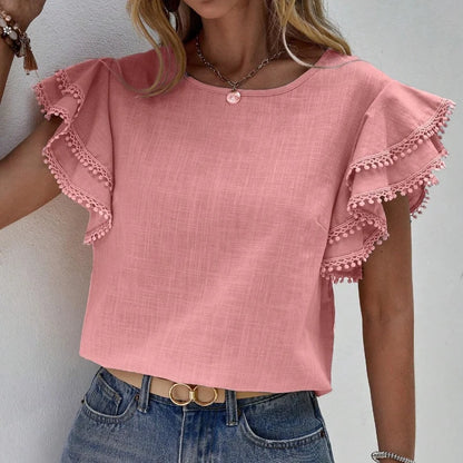 Shirt with butterfly sleeve